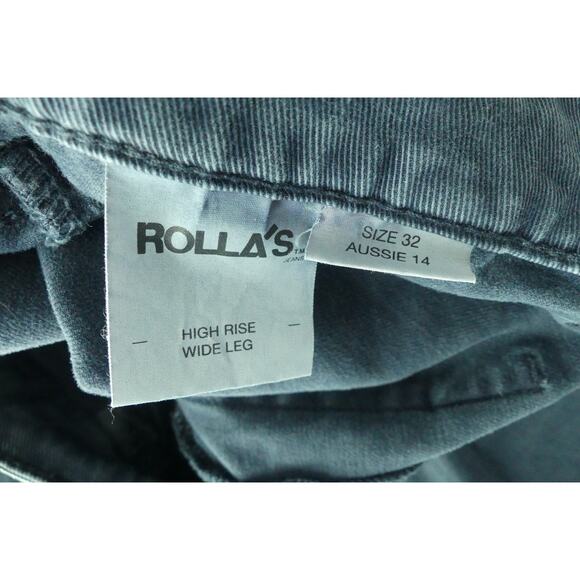 Rolla's Women's Wide Leg Sailor Jeans Size 32 /14 Denim High Rise Aussie - Picture 7 of 10